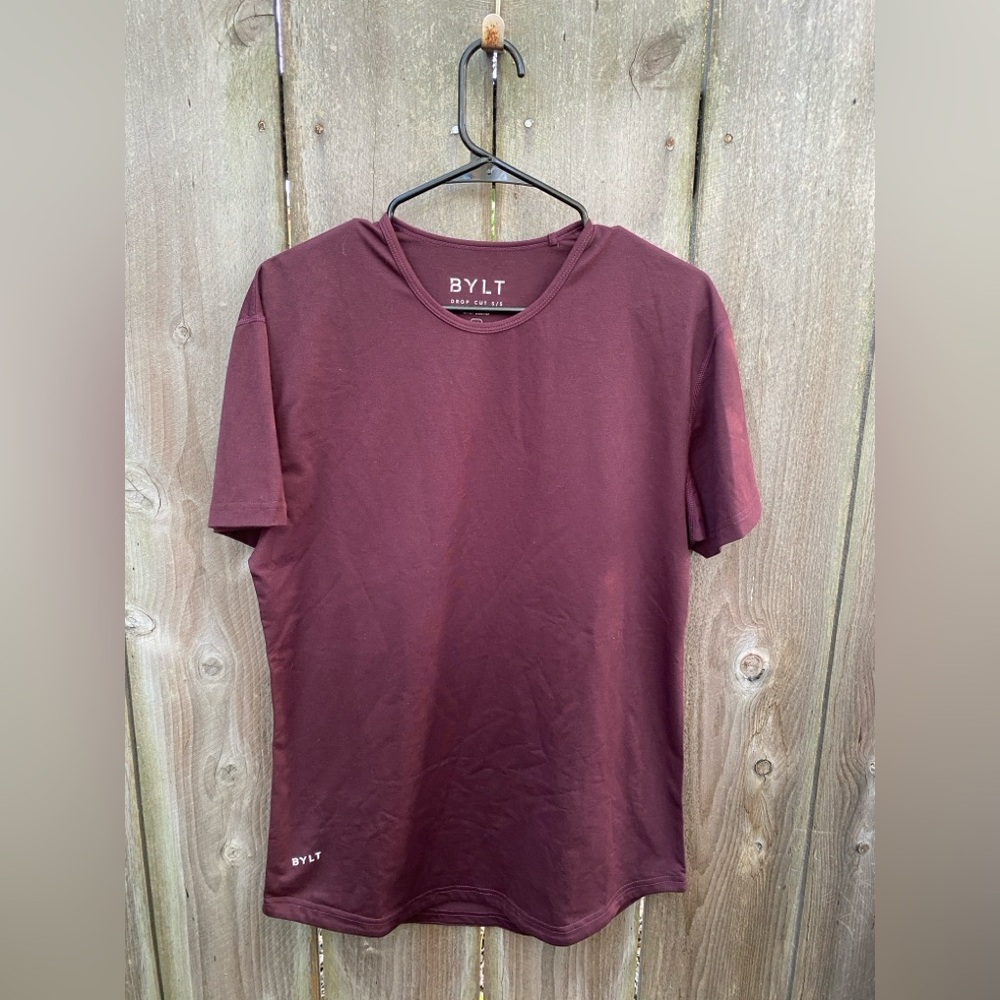 Bylt Drop Cut Short‎ Sleeve T Shirt Burgundy Maroon Medium